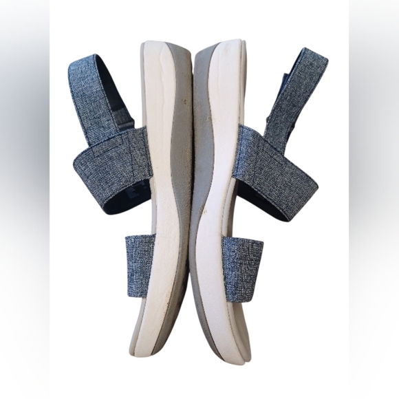 Clarks Cloudsteppers EUC Blue Wedge Sandals Size 9 - Picture 2 of 7